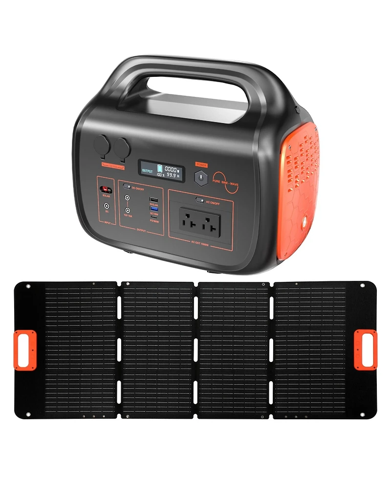 Mondawe 1000W Portable Power Station with 200W Solar Panel