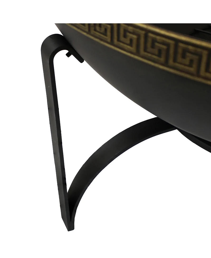 Outdoor Camping or Backyard Steel Contemporary Fire Pit Bowl with Handles and Spark Screen - 26" - Black