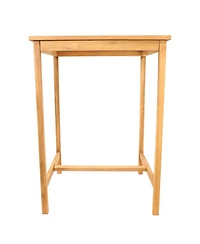 2-Person Solid Teak Wood Square Patio Bar Table - For Indoor or Outdoor Use - 31" Square x 43.5" H