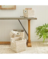 Napa Home & Garden Rivergrass Square Baskets With Handles, Set Of 3