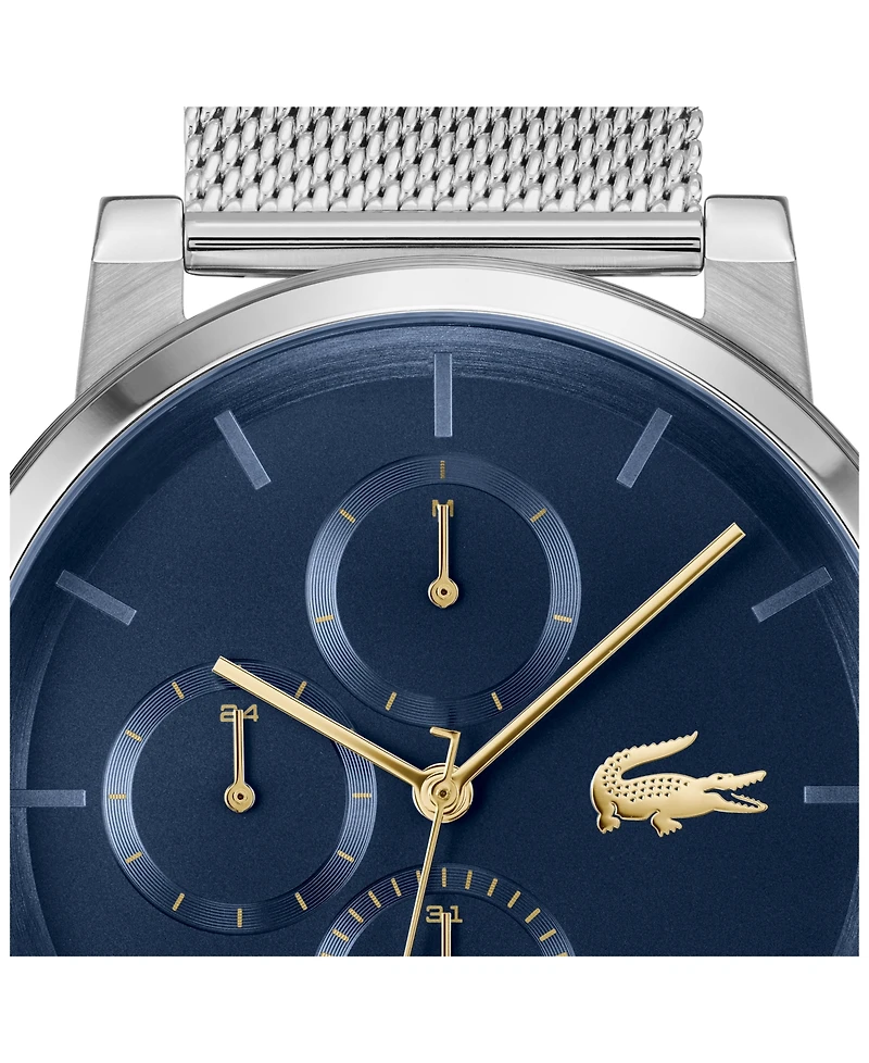 Lacoste Men's Replay Silver Tone Stainless Steel Mesh Bracelet Watch