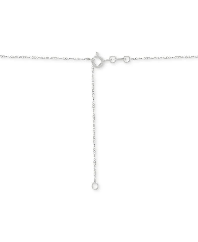 Shining Star Angel Cameo & Created White Sapphire (5/8 ct. t.w.) Pendant Necklace in Sterling Silver, 18" + 2" extender