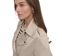 Dkny Women's Belted Asymmetric-Zip Trench Coat