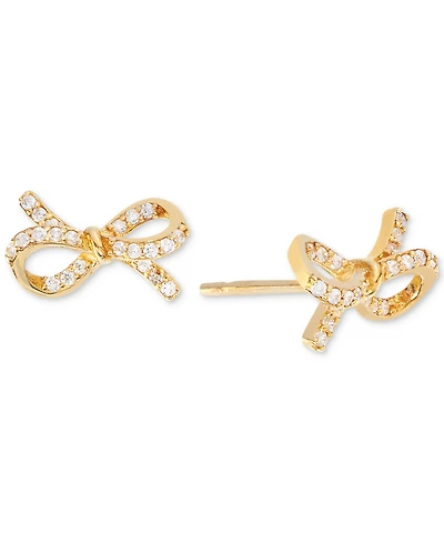 Cubic Zirconia Bow Stud Earrings (3/8 ct. t.w.) in 14k Gold over Sterling Silver