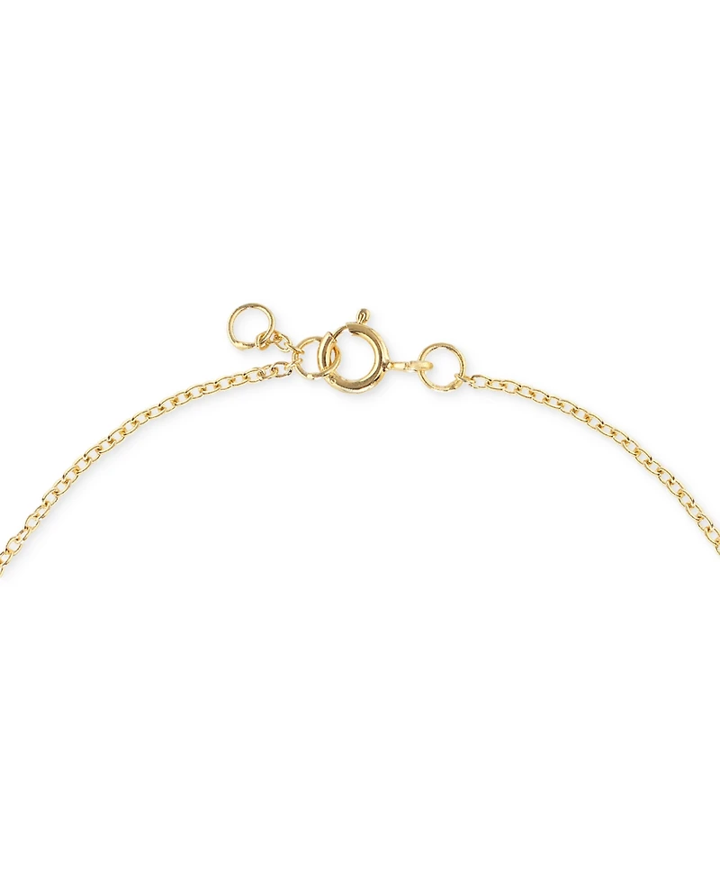 Cubic Zirconia Oval Charm Chain Bracelet (1/4 ct. t.w.) in 14k Gold over Sterling Silver