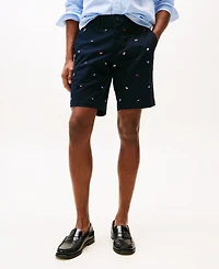 Tommy Hilfiger Men's Straight-Fit Flag Embroidered 9-1/2" Chino Shorts