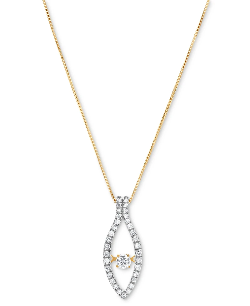 Diamond Marquise 16" Pendant Necklace (1/3 ct. t.w.) in 14k Yellow Gold