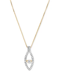 Diamond Marquise 16" Pendant Necklace (1/3 ct. t.w.) in 14k Yellow Gold