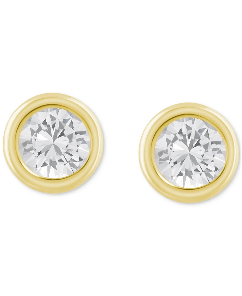 Macy's Gemstone Round Stud Earrings 10k Yellow Gold or White