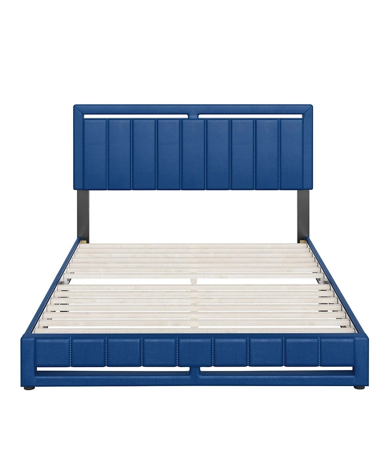 Boyd Sleep Belle Upholstered Platform Bed with Headboard, Mattress Foundation with Strong 14 Wood Slat Supports, No Box Spring Required