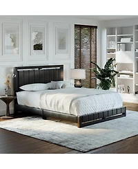 Boyd Sleep Belle Upholstered Platform Bed with Headboard, Mattress Foundation with Strong 14 Wood Slat Supports