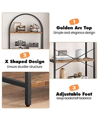 gaomon Arched Bookshelf, 5-Tier Open Bookshelf