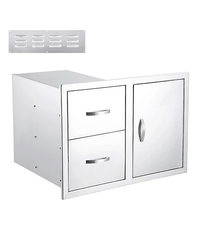 gaomon 33''W x 22''H x 22''D Outdoor Kitchen Drawer Combo with Paper Towel Rack, Bbq Access Door Drawers Combo with Stainless Steel, Perfect for Bbq G