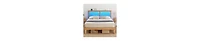 gaomon Full Size Bed Frame with Natural Rattan Headboard & Integrated Led Lights