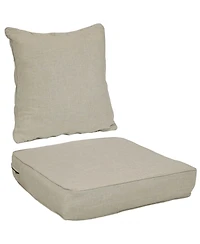 Indoor/Outdoor Olefin Replacement Deep Back and Seat Cushion Set for Patio Chair - 2pc
