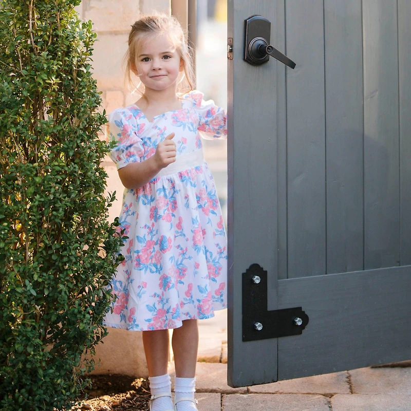 Hope & Henry Toddler Girls Heirloom Short Sleeve Puff Party Dress