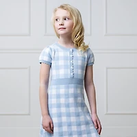 Hope & Henry Toddler Girls Short Sleeve Button Front Sweater Dress