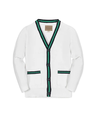 Hope & Henry Boys' Organic Long Sleeve Tipped Cardigan Sweater, Kids