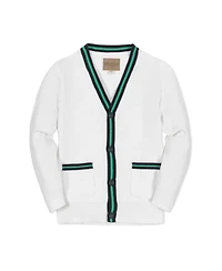 Hope & Henry Boys' Organic Long Sleeve Tipped Cardigan Sweater, Kids
