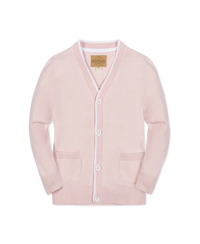 Hope & Henry Boys' Organic Long Sleeve Tipped Cardigan Sweater, Kids