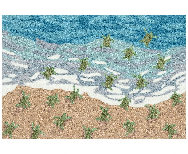 Liora Manne' Frontporch Turtle Beach 1'8"x2'6" Area Rug
