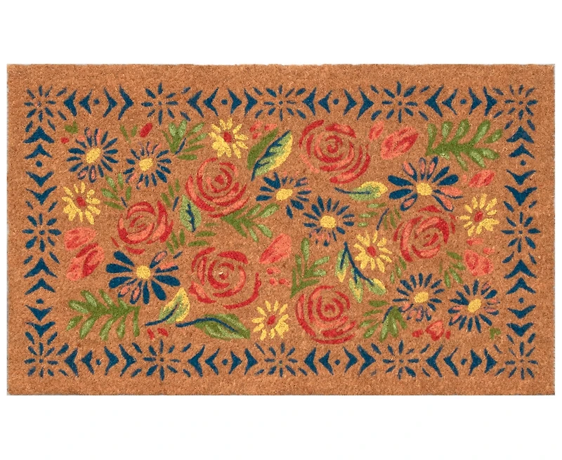 Liora Manne' Natura Block Print Flowers 2'x3' Area Rug