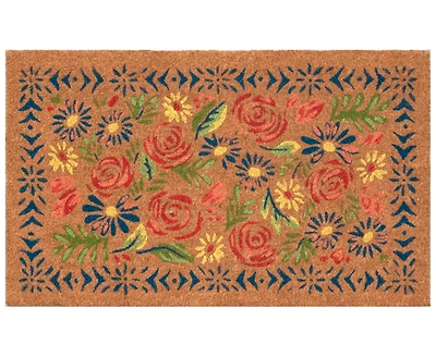 Liora Manne' Natura Block Print Flowers 2'x3' Area Rug