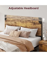 gaomon Full Size Bed Frame with Wood Headboard, Full Platform Bed Frame