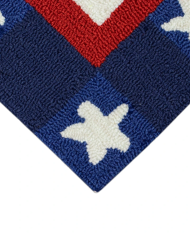 Liora Manne' Frontporch Patriotic Pendant 1'8"x2'6" Area Rug