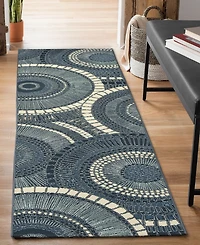 Liora Manne' Marina Circles 1'11"x7'6" Runner Area Rug