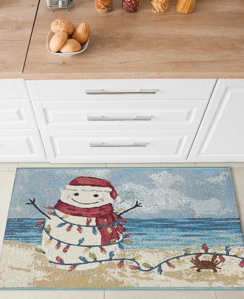 Liora Manne' Esencia Beach Snowman 2'5"x3'11" Area Rug