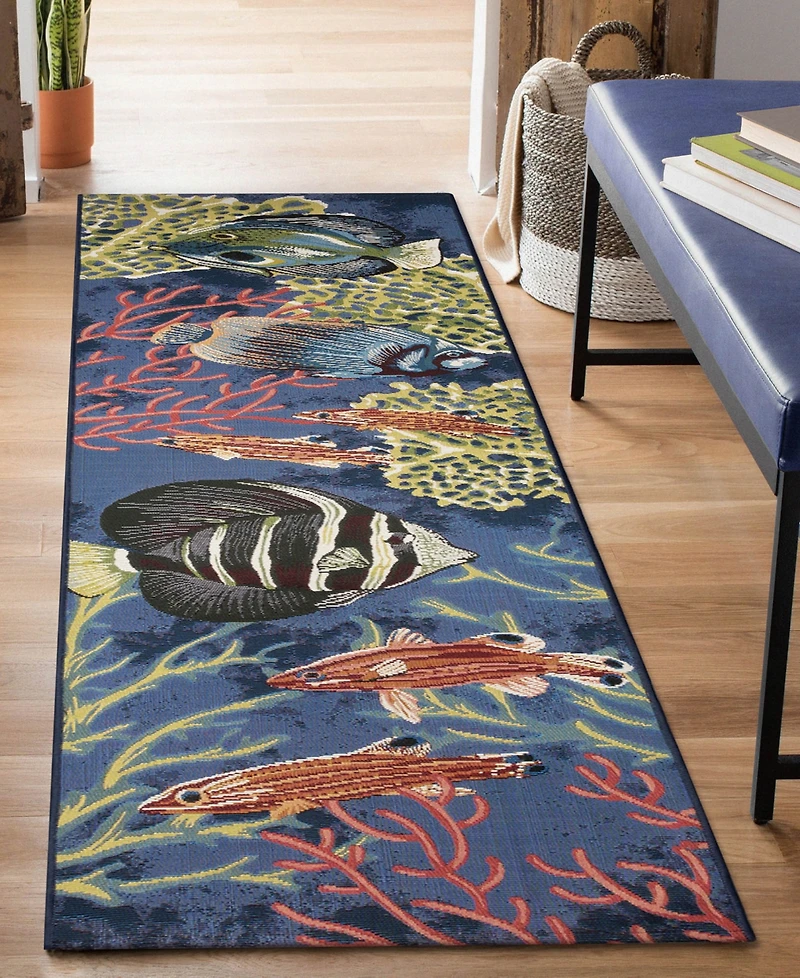 Liora Manne' Marina Fish 1'11"x7'6" Runner Area Rug