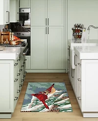 Liora Manne' Frontporch Cardinal Christmas Day 1'8"x2'6" Area Rug