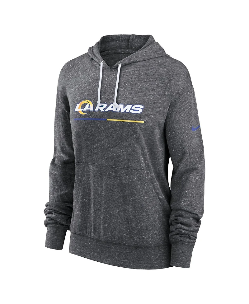 Nike Women's Heather Charcoal Los Angeles Rams Team Spirit Gym Vintage Lightweight Hoodie Top