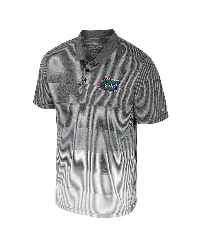 Colosseum Men's Gray Florida Gators Striped Mesh Polo