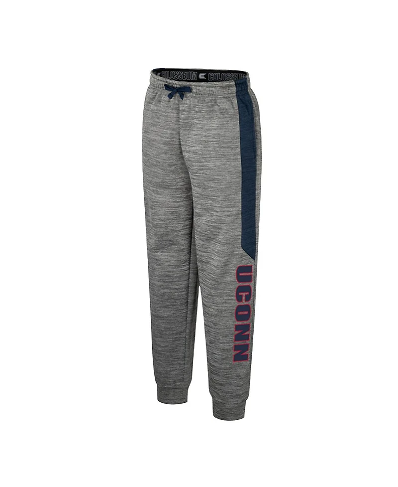 Colosseum Big Boys and Girls Heather Gray UConn Huskies Fleece Pants