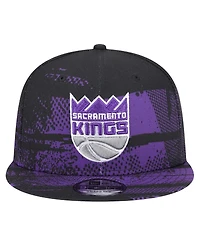 New Era Men's Black Sacramento Kings Tip-Off 9FIFTY Snapback Hat