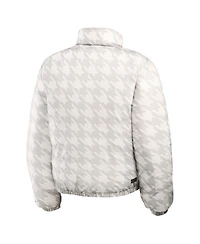 Wear by Erin Andrews Women's Red, White Philadelphia Phillies Reversible Cropped Full-Zip Puffer Jacket
