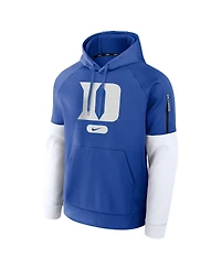 Nike Men's Royal Duke Blue Devils Fitness Raglan Performance Pullover Hoodie