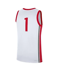 Nike Men's 1 White Ohio State Buckeyes Home Replica Jersey