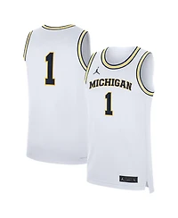 Jordan Men's White Michigan Wolverines Home Replica Basketball Jersey