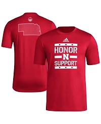 Adidas Men's Scarlet Nebraska Huskers Honor Support Pre-Game T-Shirt