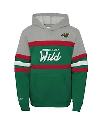 Mitchell & Ness Big Boys and Girls Green Minnesota Wild Head Coach Pullover Hoodie
