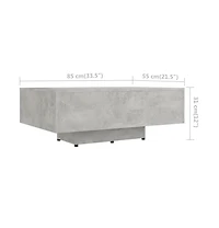 vidaXL Coffee Table Concrete Gray 33.5"x21.7"x12.2" Engineered Wood