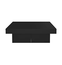 vidaXL Coffee Table Black 35.4"x35.4"x11" Engineered Wood