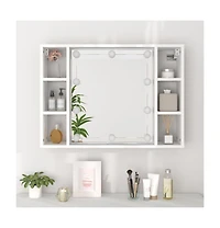Mirror Cabinet with Led White 29.9"x5.9"x21.7"
