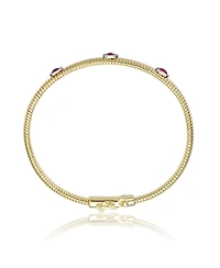 14K Gold Plated with Clear, Green, Red