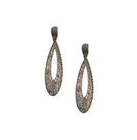 Intricate Oval Rose Drop Earrings