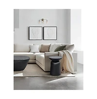 Slickblue Round Side End Table with Handcrafted Hammered Design for Unique Accent Decor