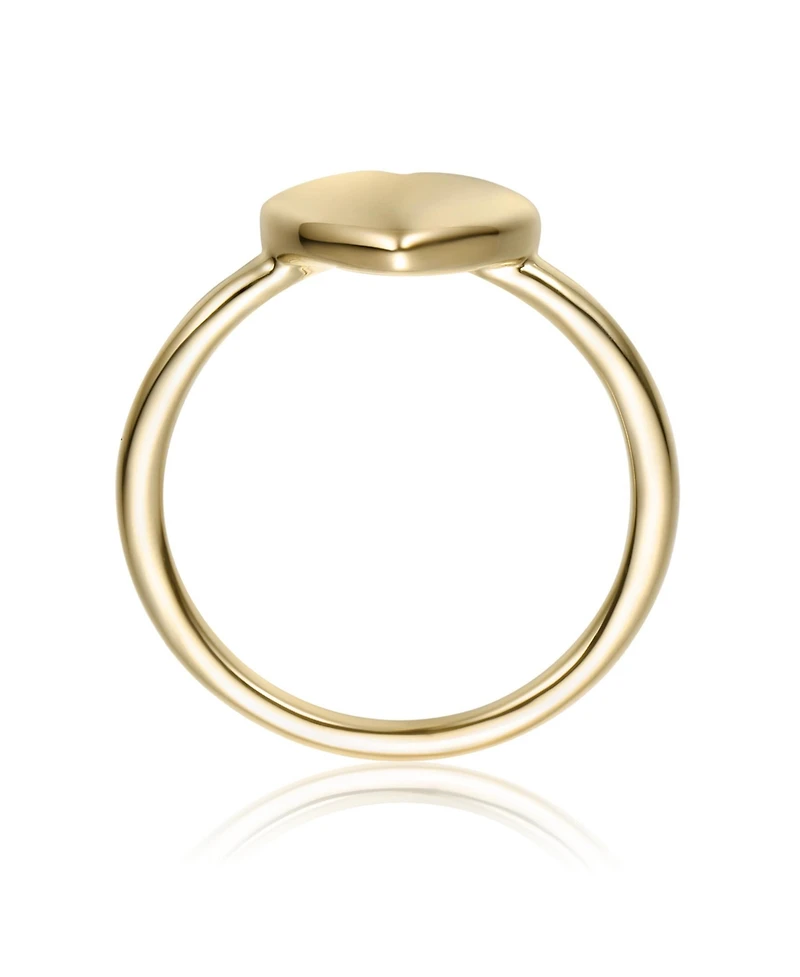 GiGiGirl Minimalist Heart-Shaped Band Ring White Gold Plated